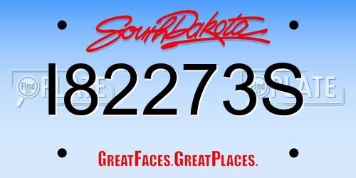 I82273S South Dakota License Plate