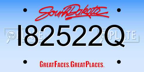 I82522Q South Dakota License Plate