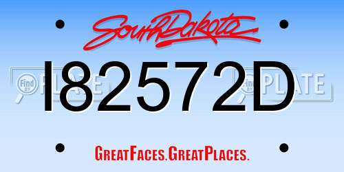 I82572D South Dakota License Plate