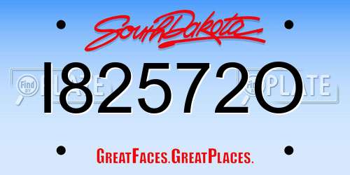 I82572O South Dakota License Plate