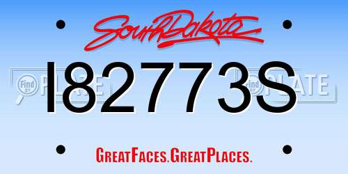 I82773S South Dakota License Plate