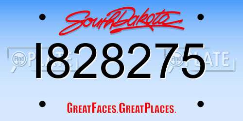 I828275 South Dakota License Plate