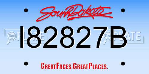 I82827B South Dakota License Plate