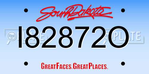 I82872O South Dakota License Plate