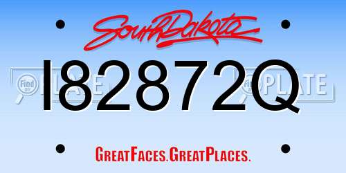 I82872Q South Dakota License Plate