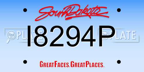 I8294P South Dakota License Plate
