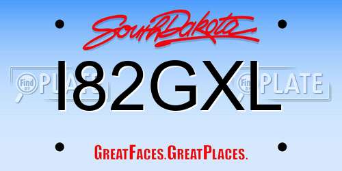 I82GXL South Dakota License Plate