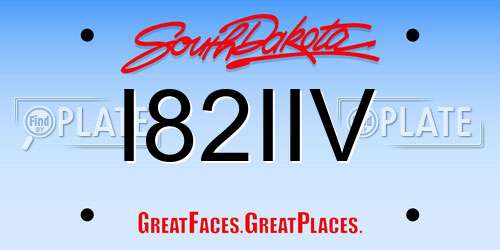 I82IIV South Dakota License Plate