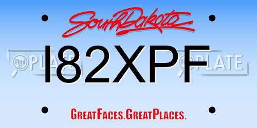 I82XPF South Dakota License Plate