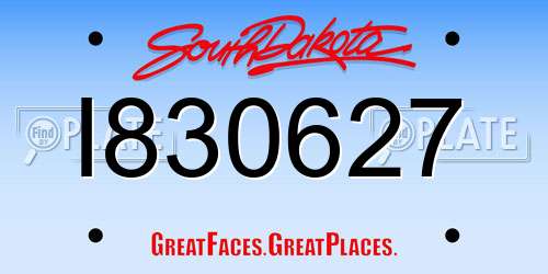 I830627 South Dakota License Plate