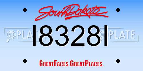 I8328I South Dakota License Plate