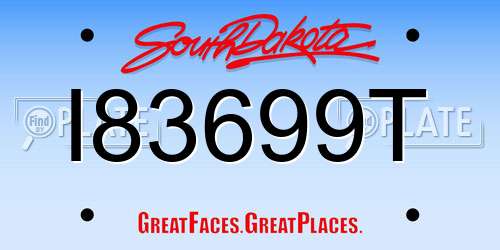 I83699T South Dakota License Plate