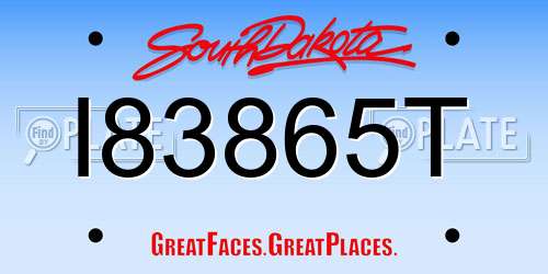 I83865T South Dakota License Plate