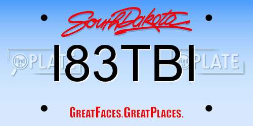 I83TBI South Dakota License Plate