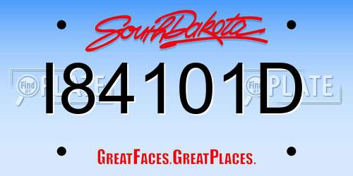 I84101D South Dakota License Plate