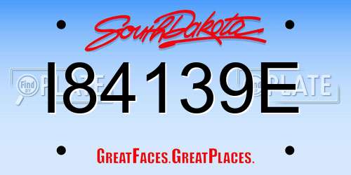 I84139E South Dakota License Plate