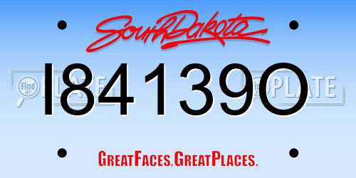 I84139O South Dakota License Plate