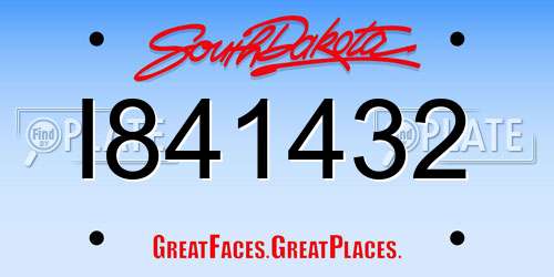 I841432 South Dakota License Plate