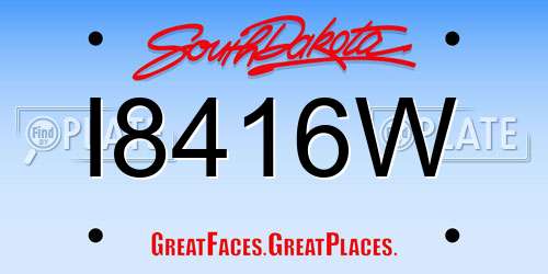 I8416W South Dakota License Plate