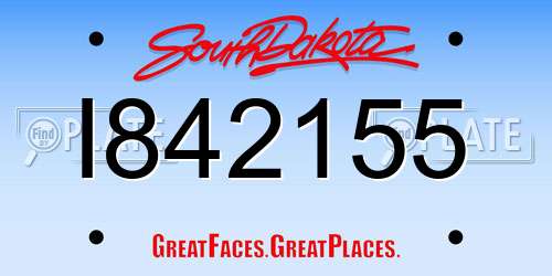 I842155 South Dakota License Plate