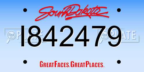 I842479 South Dakota License Plate