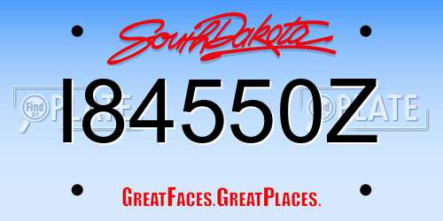 I84550Z South Dakota License Plate