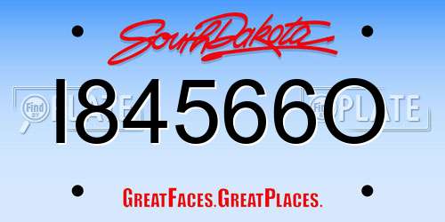 I84566O South Dakota License Plate