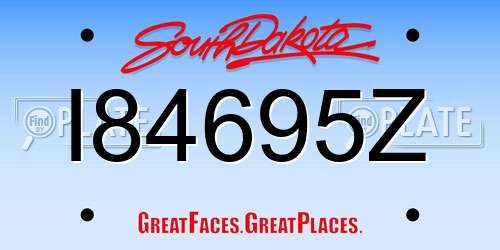 I84695Z South Dakota License Plate