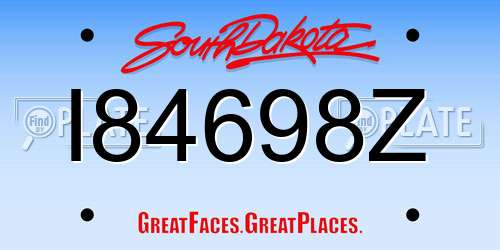I84698Z South Dakota License Plate