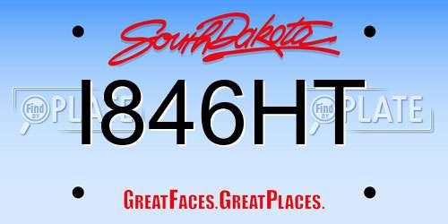 I846HT South Dakota License Plate