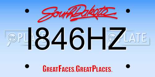 I846HZ South Dakota License Plate