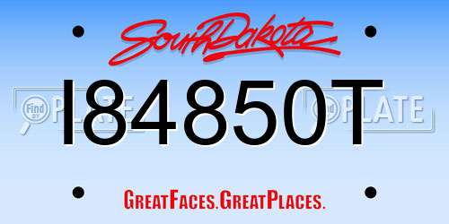 I84850T South Dakota License Plate