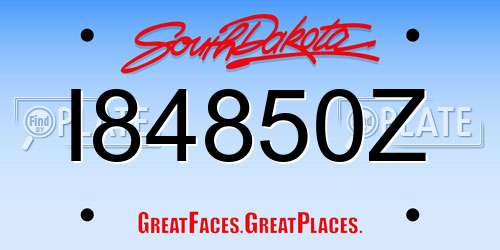 I84850Z South Dakota License Plate
