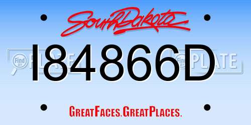 I84866D South Dakota License Plate