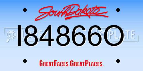 I84866O South Dakota License Plate