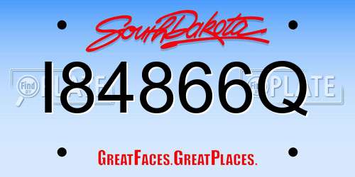 I84866Q South Dakota License Plate