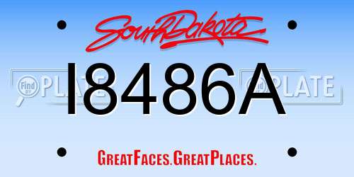 I8486A South Dakota License Plate