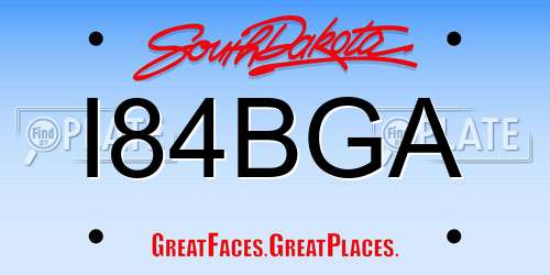 I84BGA South Dakota License Plate