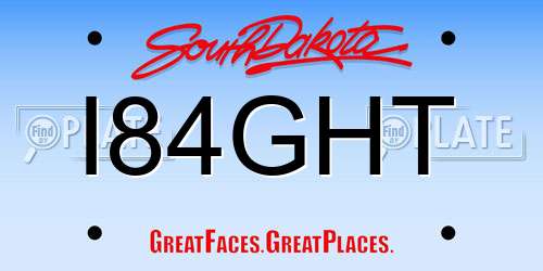 I84GHT South Dakota License Plate