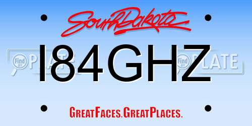I84GHZ South Dakota License Plate