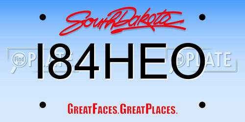 I84HEO South Dakota License Plate