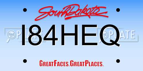 I84HEQ South Dakota License Plate