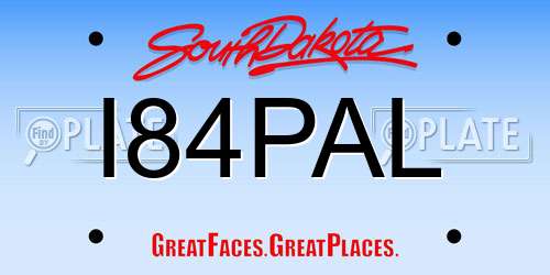I84PAL South Dakota License Plate