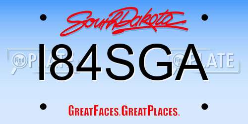 I84SGA South Dakota License Plate