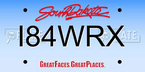 I84WRX South Dakota License Plate