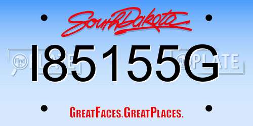 I85155G South Dakota License Plate