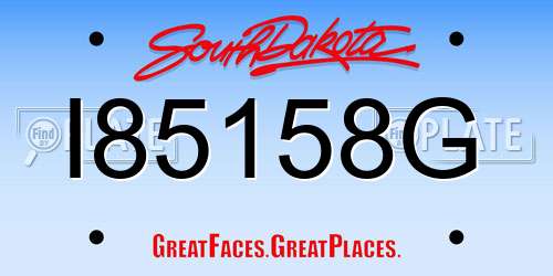 I85158G South Dakota License Plate