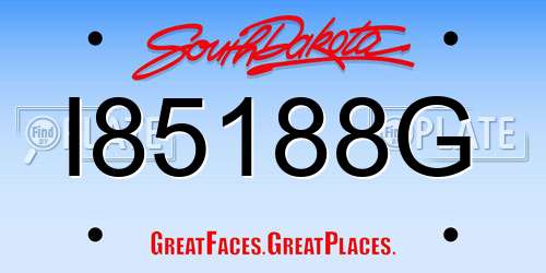 I85188G South Dakota License Plate