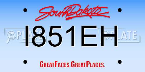 I851EH South Dakota License Plate