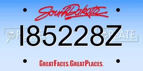 I85228Z South Dakota License Plate
